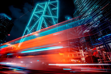 Motion speed effect in modern city street