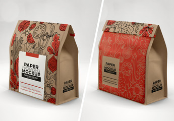 Paper Bag with Clip Seal Mockup