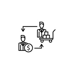 Purchasing icon. Element of procurement process thin line icon