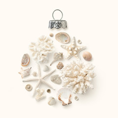 Christmas in July / at the beach / in the southern hemisphere concept with holiday ornament made of...