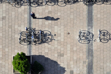 Fahrradparkplatz Berlin Alexanderplatz von oben