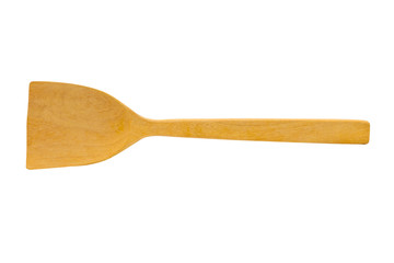 Wooden spatula isolated on withe background.