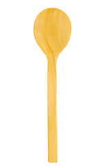 Wooden spoon isolated on withe background.