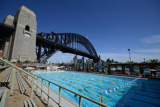 North Sydney Swimming Pool , Under The Sydney Harbour Bridge