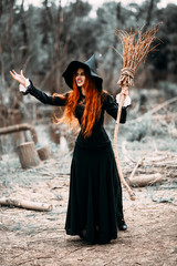 witch with broom