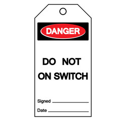 Danger Do Not On Switch Symbol Sign, Vector Illustration, Isolate On White Background Label. EPS10