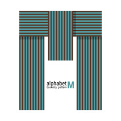 M - Unique alphabet shape design with Basketry pattern
