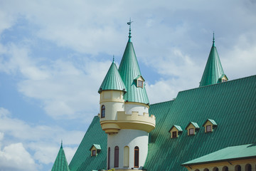 Fragment of the castle against the sky 