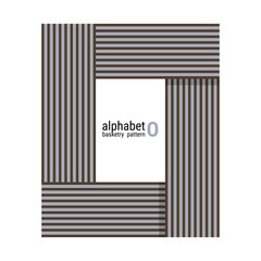 O - Unique alphabet shape design with Basketry pattern