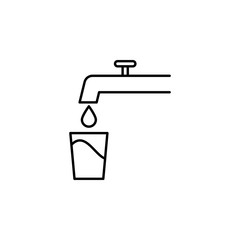 Water icon. Element of public services thin line icon