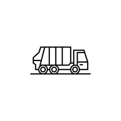 Garbage truck icon. Element of public services thin line icon