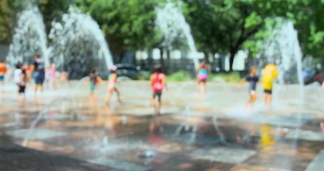 kids playing in water park