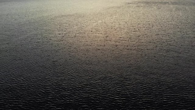 日本海　若狭美浜の夕焼け　福井県三方郡　ドローン空撮