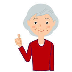 シニア女性のイラスト