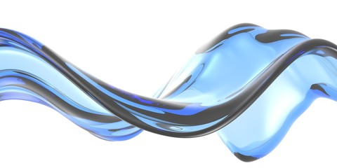 Blue pure water liquid splash