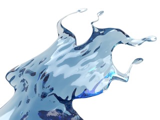 Blue pure water liquid splash