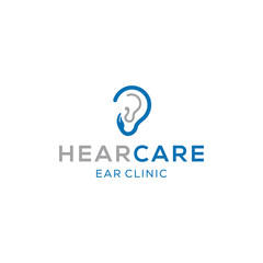 Illustration of ear with abstract hand guarding it logo design