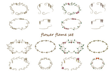 花のフレームセット　単色＆かわいい