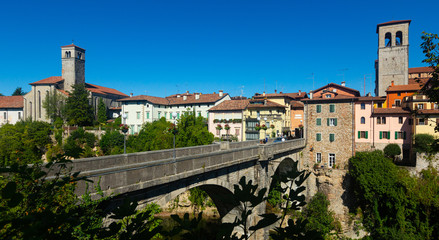 Fototapeta na wymiar Cividale del Friuli with Ponte del Diavolo, Italy