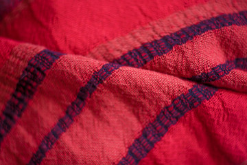 Red woolen fabric cloth background