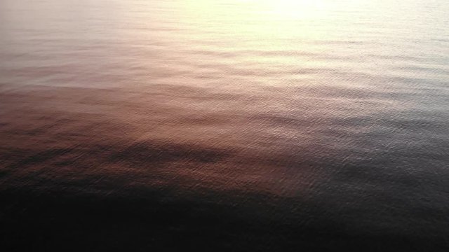 日本海　若狭美浜の夕焼け　福井県三方郡　ドローン空撮