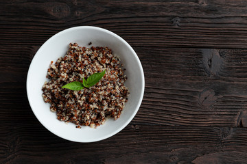 Obraz na płótnie Canvas Hot Cereal Mix of Red and Whole Grain Quinoa
