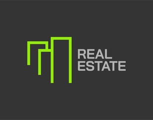 Logo of Real Estate, Apartment, Building with Modern and Classy Concept in Monoline Style. with an Interesting Color combination. Suitable for Hotel, Real Estate, Apartment Business Company Symbol.