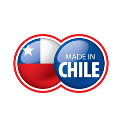 Chile flag, vector illustration on a white background.