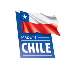 Chile flag, vector illustration on a white background.