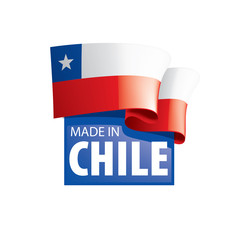 Chile flag, vector illustration on a white background.