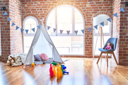 Beautiful kindergarten with lots of educational toys and games for chirlden