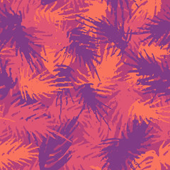 Modern camouflage texture. Tropical seamless vector pattern in fashion, trend color palette. Hand-drawn fantastic multicolor leaves, camo background.