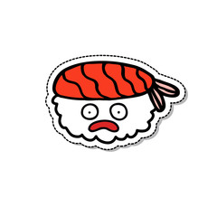 emoji sushi doodle icon, vector illustration