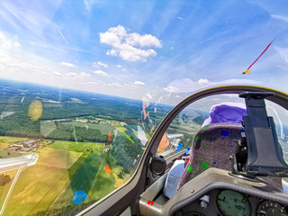 Fototapeta na wymiar cockpit of a glider aircraft