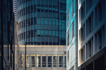 Modern office building close up in Hong Kong