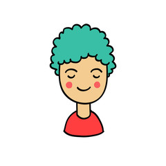 girl or boy doodle icon, vector illustration