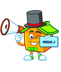 home mascot character vector as magician