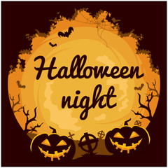 Halloween pumpkin theme logo vector