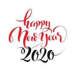 HAPPY NEW YEAR hand lettering, vector (eps10)