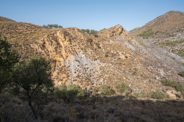 Fototapeta na wymiar mountainous landscape near Lucainena (Spain)