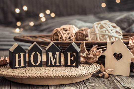 Still Life With Objects Of Festive Home Decor.