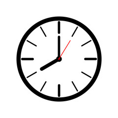 wall clock showing office working hours vector