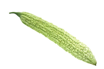 close up on bitter gourd isolated on white background