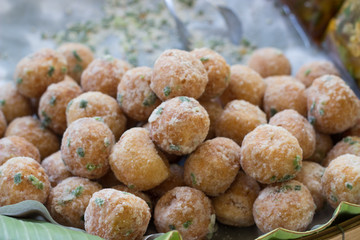 Thai dessert Cheese rolled coated in breadcrumb