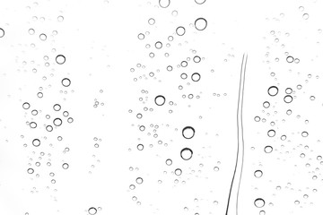 Rain drops on window glasses surface Natural Pattern of raindrops. Natural pattern of raindrops on white background for your design.