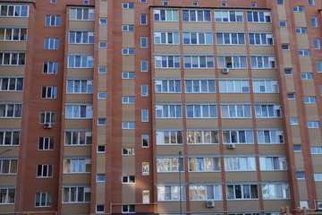 Modern condominium building real etate in city with blue sky