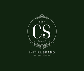 C S CS Beauty vector initial logo, handwriting logo of initial signature, wedding, fashion, jewerly, boutique, floral and botanical with creative template for any company or business.