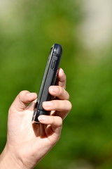 A Holding A Cell Phone