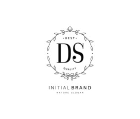 D S DS Beauty vector initial logo, handwriting logo of initial signature, wedding, fashion, jewerly, boutique, floral and botanical with creative template for any company or business.