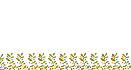 Watercolor illustration autumn border of yellow leaves and flowers painted by hand in watercolor paints and is perfect for all types of design and printing